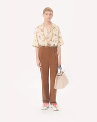 Valentino Silk Bowling Shirt With Papier Floral Print