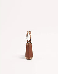 Rockstud Mini Shopping Bag In Grainy Calfskin