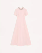 Crepe Couture Embroidered Midi Dress