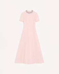 Crepe Couture Embroidered Midi Dress