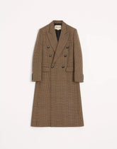 Valentino Double-Breasted Wool Coat With Glen Plaid Pattern
