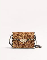 Valentino Garavani Rockstud Small Shoulder Bag In Pony-Effect Calfskin With Animal Print