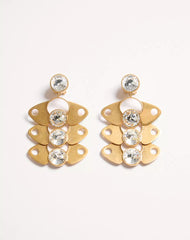 Pages Earrings In Metal And Crystal