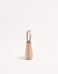 Mini Rockstud Shopping Bag In Laminated Grainy Calfskin.