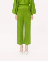 Jacquard Trousers In Medium Plus De Pois Polka Dot Silk-Linen