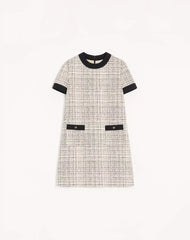 Short Dress In Square Tweed