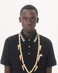 Cotton Piqué Polo Shirt With VLogo Patch