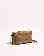 Valentino Garavani Panthea Small Shoulder Bag In Nappa Leather With A Chevron Pattern