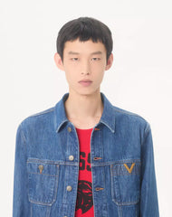 Valentino Denim Jacket With Vgold