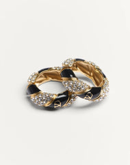 Valentino Pas Plus Earrings In Metal, Enamel, Pearl And Swarovski® Crystals