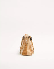 Valentino Garavani Panthea Medium Shoulder Bag In Ostrich And Nappa Leather With A Chevron Pattern