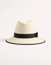 VLogo Signature Straw Hat With Moiré Ribbon