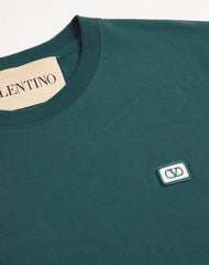 Cotton T-Shirt With VLogo Patch