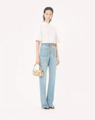 Valentino Garavani Locò Small Linen Shoulder Bag With Embroidery