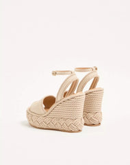 VLogo Torchon Wedge Sandal In Linen Canvas 130Mm