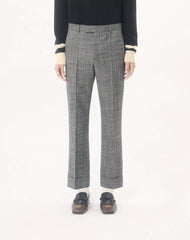 Valentino Mouliné Wool Trousers With Turn-Ups