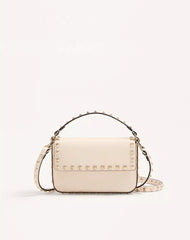 Rockstud Grainy Calfskin Pouch