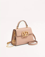 Valentino Garavani Vsling Small Handbag In Grainy Calfskin With Jewel Logo
