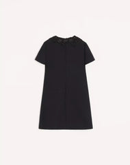 EMBROIDERED CREPE COUTURE SHORT DRESS