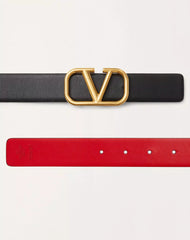 Reversible VLogo Signature Belt In Glossy Calfskin 30 Mm