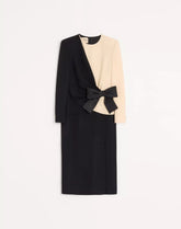 Wool Crepe Midi Dress