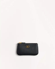 VLogo Signature Grainy Calfskin Key Ring