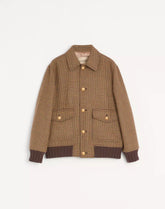 Valentino Wool Bomber Jacket With Houndstooth Pattern