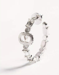 Ovalette Metal And Swarovski® Crystal Earrings