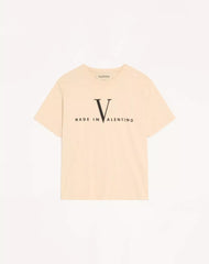 Valentino Cotton T-Shirt With Made In Valentino Print