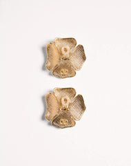 San Fin Metal Earrings With Swarovski® Crystals And Pearls