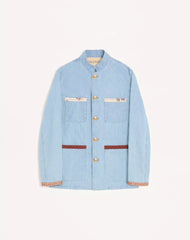 Valentino Denim Safari Jacket With Printed Edges