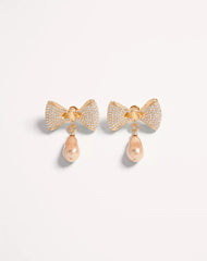 San Fin Metal Earrings With Swarovski® Crystals And Pearls