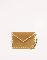 Rockstud Suede Clutch Bag