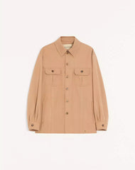 Valentino Cotton Gabardine Shirt Jacket With VLogo
