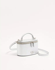 VLogo Signature Mini Vanity Bag In Laminated Grainy Calfskin