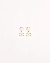 Vlogo Signature Metal And Pearl Earrings