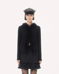 Wool Cardigan With Feathers