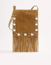 Valentino Garavani Nellcôte Suede Shoulder Bag With Fringes