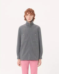 Valentino Shirt Jacket In Mouliné Wool