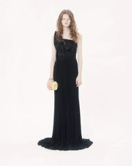 Long Dress In Embroidered Light Georgette