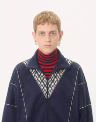 Valentino Acetate Sweatshirt With Zip And Inlaid Toute La V Print