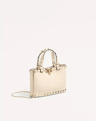 Rockstud Mini Shopping Bag In Grainy Calfskin