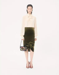 Embroidered Crepe De Chine Top