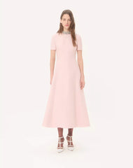 Crepe Couture Embroidered Midi Dress