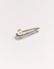VLogo Signature Metal Tie Clip With Swarovski® Crystals And Pearl