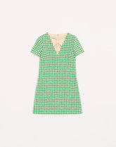 Short Houndstooth Tweed Dress