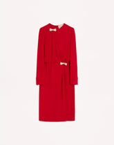 Embroidered Cady Couture Midi Dress