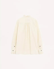 Cotton Poplin Shirt With Plastron And Ruffles