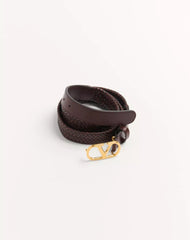VLogo Signature Braided Calfskin Belt 25 Mm