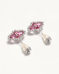 Pas Plus Earrings In Metal, Resin, Enamel And Crystals